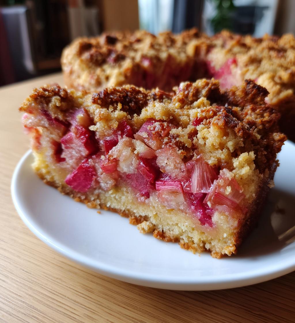 Perfekter Rhabarberkuchen mit Streusel in 35 Minuten